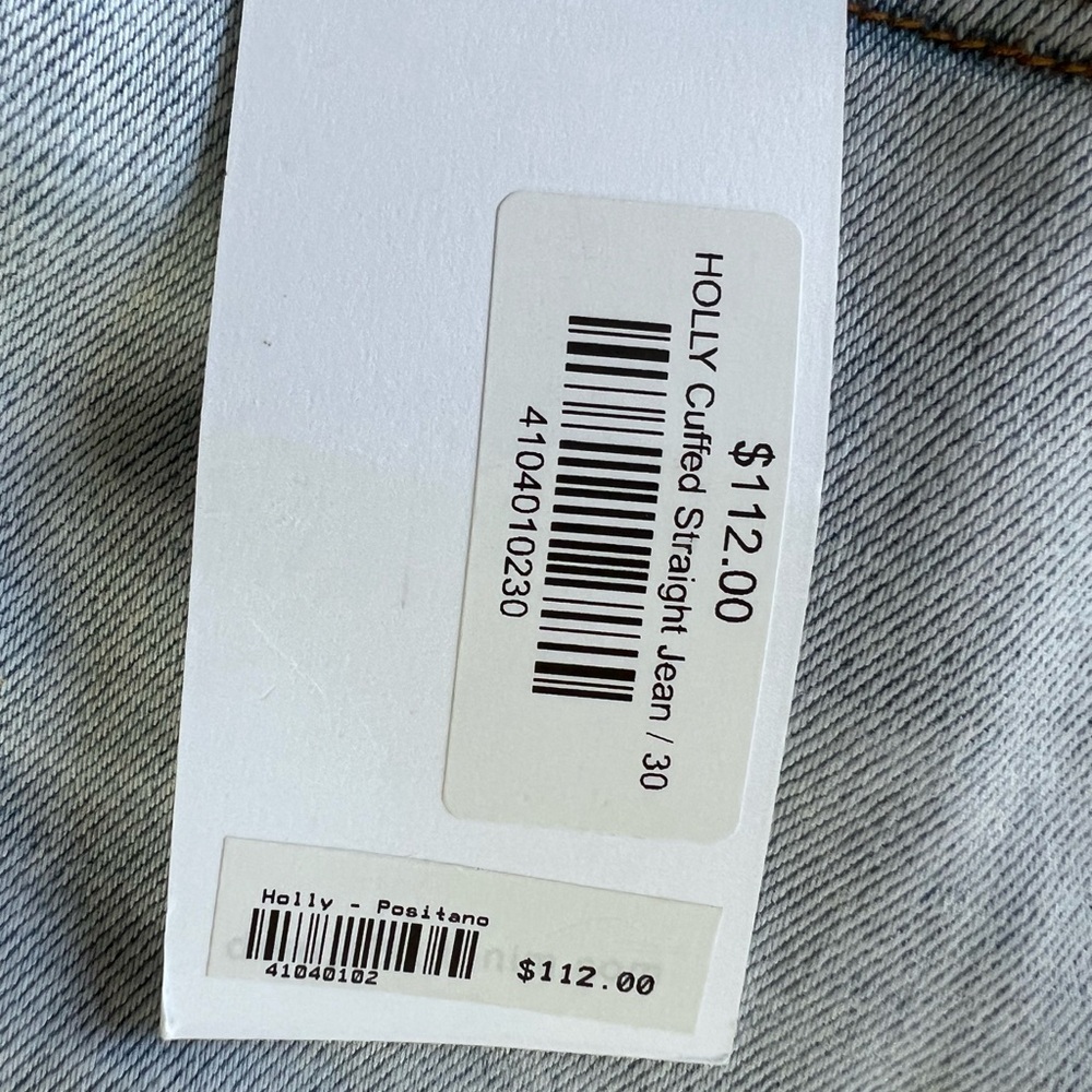 Dear John NEW Holly Light Wash High-Rise Cuffed Straight Leg Jeans Size 30 NWT - Picture 7 of 12